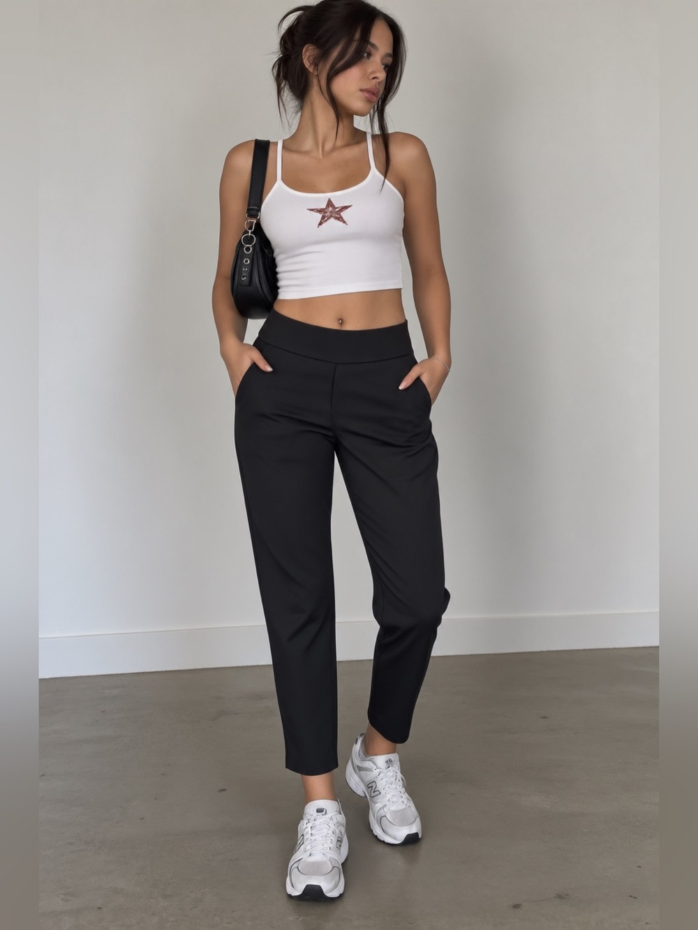 Express Black Ankle Ponte Leggings